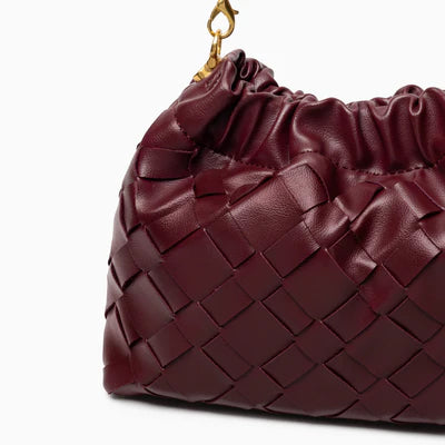 Cloud Drawstring Bag with Vintage Gold Adjustable Chain & Textured Metal Bead Charm for Elegant Daily Crossbody Matching