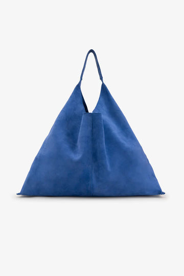 Klein Blue Matte Triangle Pouch Bag with Flat Integrated Handle for Daily & Evening Styling